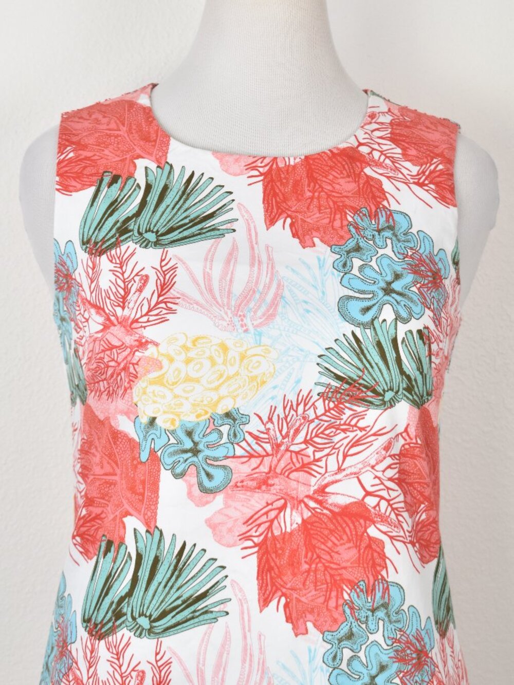 Persifor Margot Sheath Dress Coral Reef Print - L - Picture 2 of 8